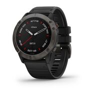 Мультиспортивные часы Garmin Fenix 6X Sapphire с GPS, серые с черным ремешком (010-02157-11)