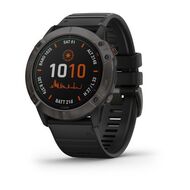 Мультиспортивные часы Garmin Fenix 6X PRO Solar с GPS, титановый с черным ремешком (010-02157-21)